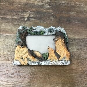 Vintage 3D wolf picture frame photo easel back wild animal lover gift idea
